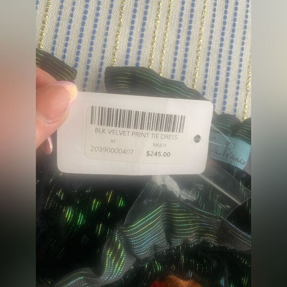 Anthropologie Eva Franco Mini Dress Womens Floral Velvet Multicolored Sz XL NWT - Picture 10 of 16
